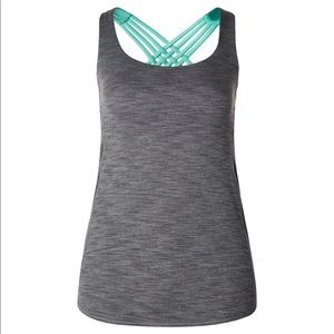 Lululemon Wild Tank Women's 8 Heathered Slate Sleeveless Built in Bra Top NWT